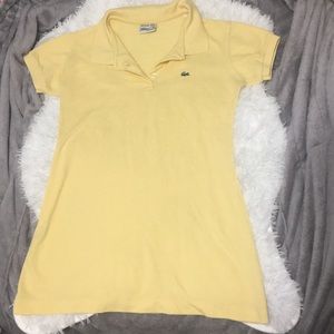 Lacoste Girls pale yellow polo flared dress
